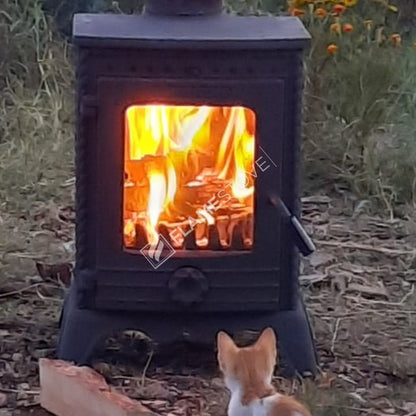 Șemineu FS-052 Minor Lux: Eficiență Clasa A, Sticlă Dublă Panoramica, Ideal pentru 50 m², Lemn și Cărbune