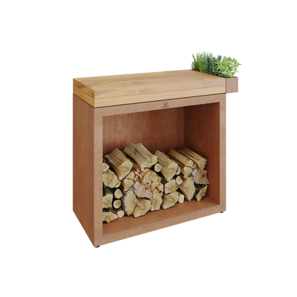 Masa de lucru OFYR corten cu depozitare