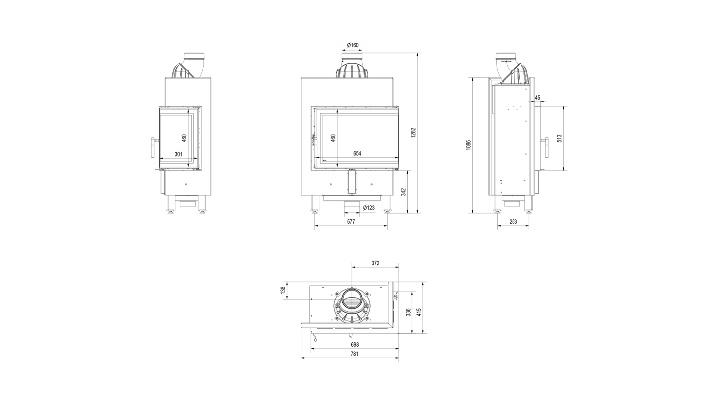 S80 DECO - STICLA DREAPTA - Samota neagra