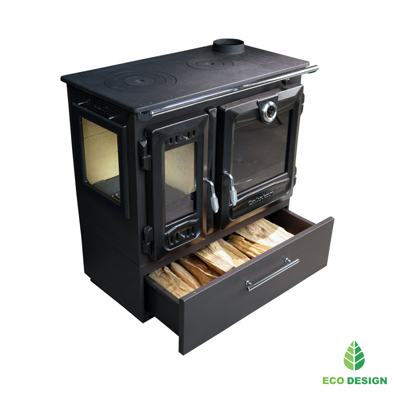 216-3D BOX Gourmet Brick CookStove - Putere 8.450 kW, Echipat cu Forn, Sticlă Ceramică și Acoperire Emailată