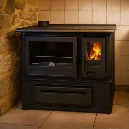 Soba de gatit SL85 negru cu plita si cuptor - 8kW - racord stanga