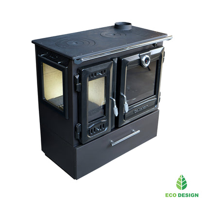 216-3D BOX Gourmet Brick CookStove - Putere 8.450 kW, Echipat cu Forn, Sticlă Ceramică și Acoperire Emailată