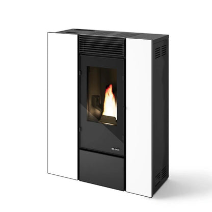 SOBA PELETI 4.4-11 KW - VIOLA SLIM ALB - 2 Ventilatoare