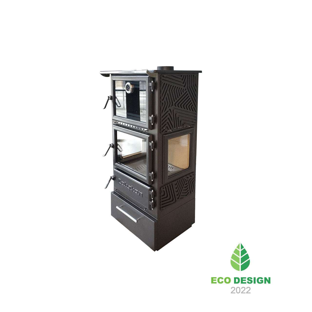 306-3D Cutie Sobă Pe Lemne Cu Cuptor, Putere 12.870 kW, Eficiență Termică 128 m²