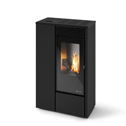 SOBA PELETI 4.1-9.5 KW - VANESSA SLIM - 2 Ventilatoare - NEGRU