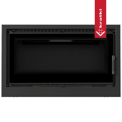 Focar șemineu Hitze AK95 cu ventilator, oțel samota neagra, 14-16.5kW