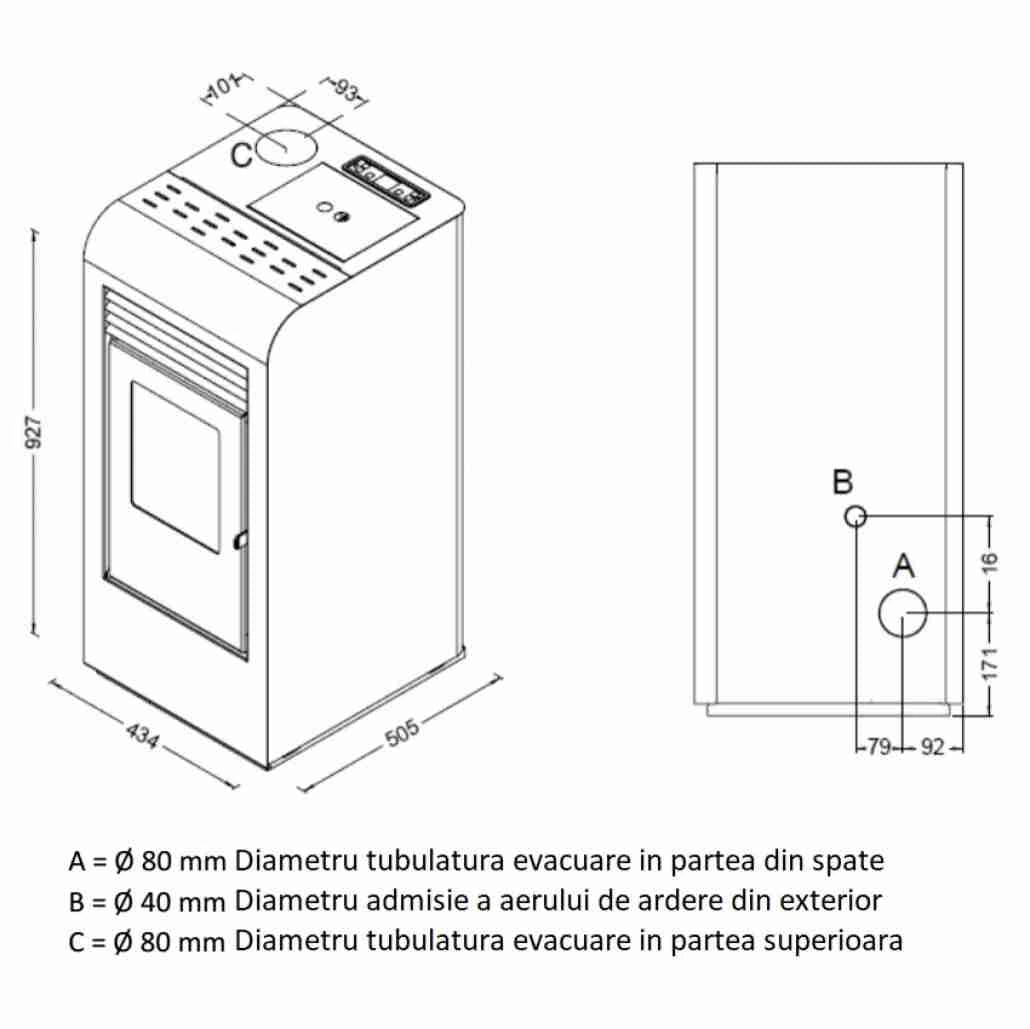 SOBA PE PELETI 2.5-9.5 KW - GIADA BLOOD