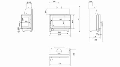 SIMPLE S Modern 7-8kw Sticla Dreapta fara stalp