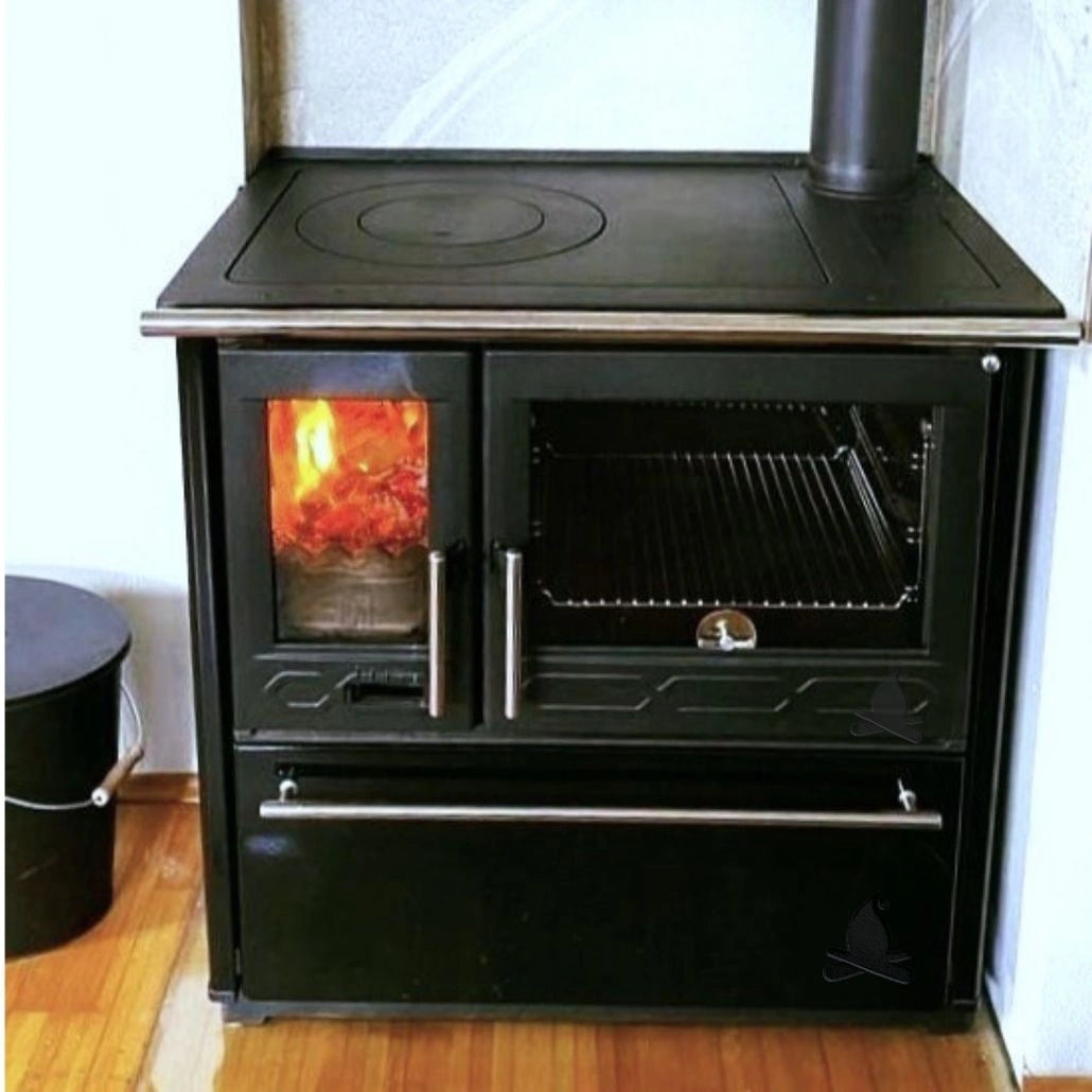 Soba de gatit P85 Negru cu plita si cuptor - 8kW - racord dreapta