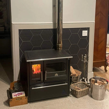 Soba de gatit P85 Negru cu plita si cuptor - 8kW - racord dreapta