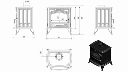 Soba K6 / 8-11kW cu Apa