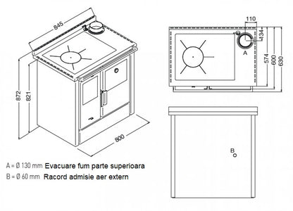 Elvira cu plită și cuptor 8–9.5 kW – Bianco
