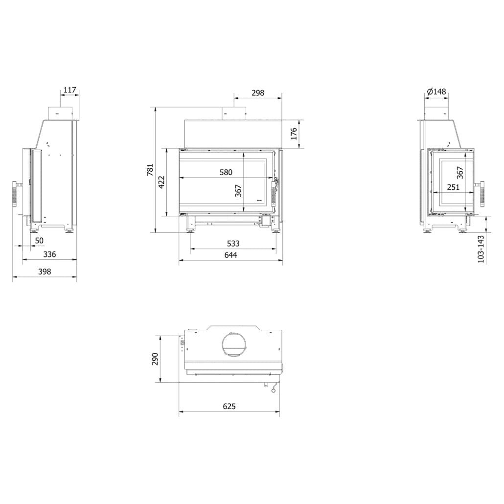 SIMPLE S Modern 7-8kw Sticla Stanga fara stalp