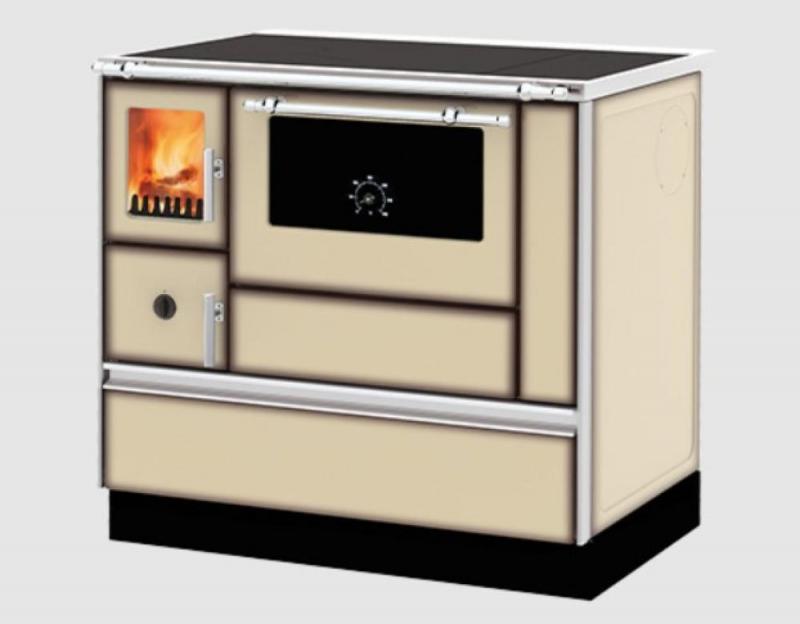 Soba incalzire descentralizata, Dominant 90H, plita/cuptor, cappuccino, 6.5 kw,stanga