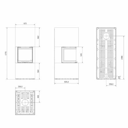 Focar modular NBC 8kW S Fokos Grafite - samota neagra