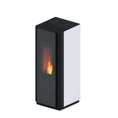 SOBA PELETI 3.8-11.1 KW QUADRA ALB - CONVECTIE NATURALA