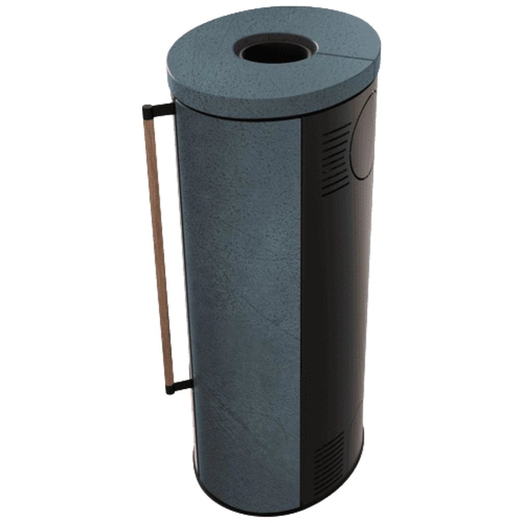 Soba Erik 5.5kW ceramica Serpentino - maner lemn - samota neagra
