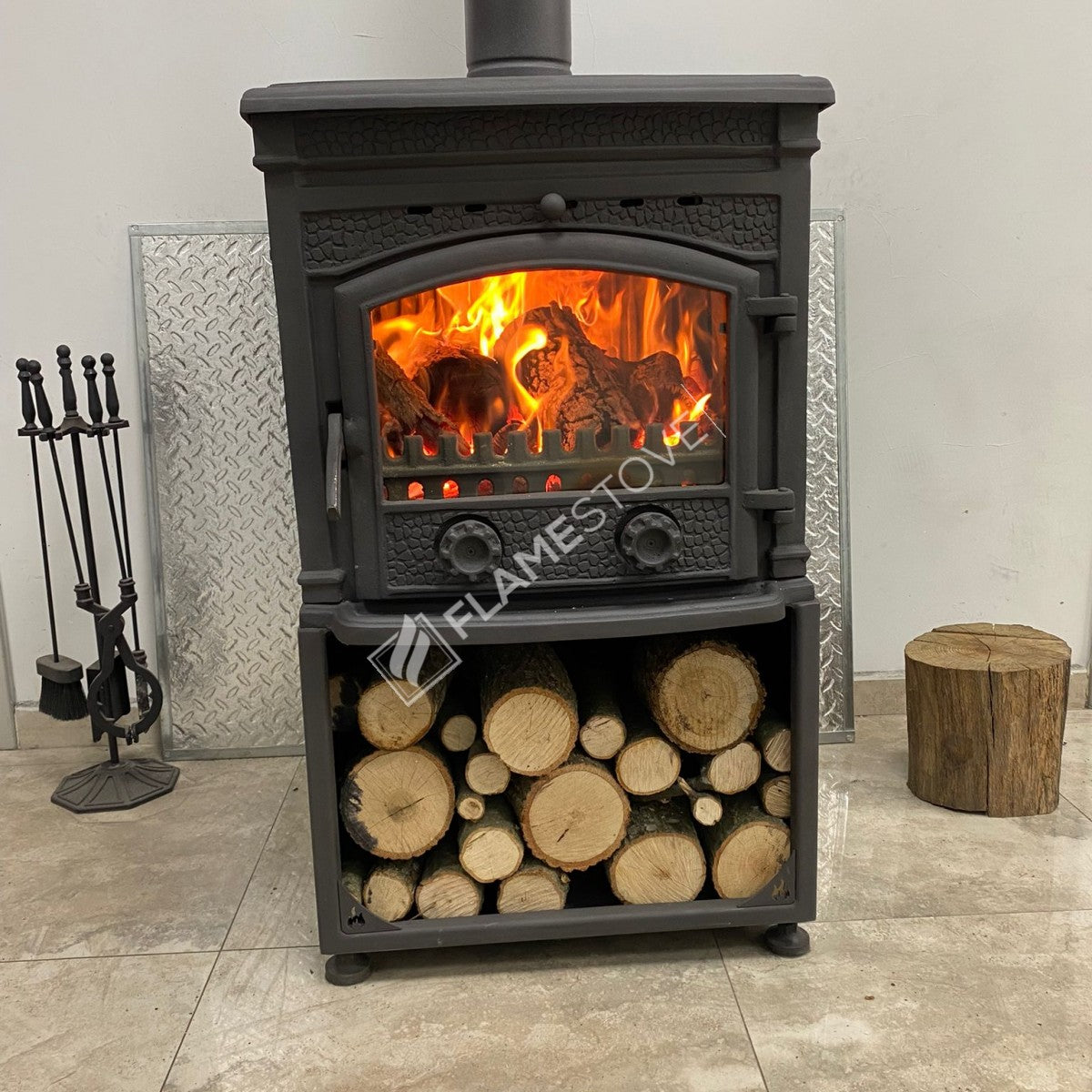 Sobă de Ardere a Lemnelor Sirius Maxi FS-016ST - Fontă Robustă, Eficiență Dublă, Sticlă Schott-Robax