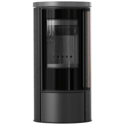 Sobă Erik 5.5kW ceramică Grafite Satin - mâner lemn - samota neagra