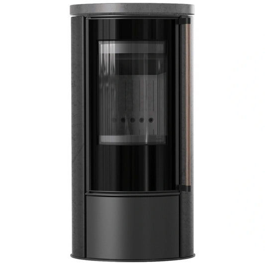 Sobă Erik 5.5kW ceramică Grafite Satin - mâner lemn - samota neagra