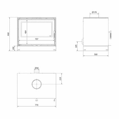 Soba otel Kari 80 - 12kW - Samota neagra