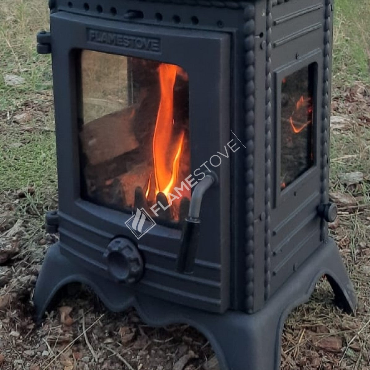 FS-052 Minor Lux Sobă LEMN  CU 3 STICLE