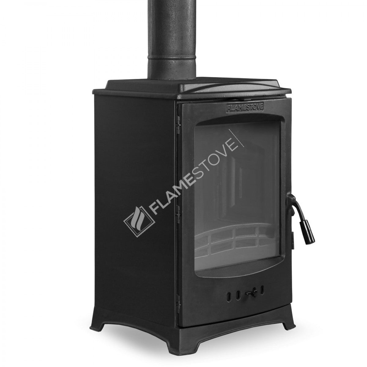 Șemineu/Sobă de Încălzire Lemne și Cărbuni FS-201YK Lodi Flame - Randament Înalt, Dublă Combustie, Clasa A, Sticlă Schott Robax, 5 kW