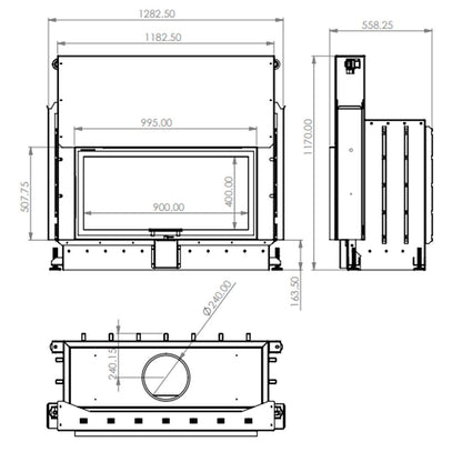 Focar semineu  A-caminetti FLAT 90X50 ECO