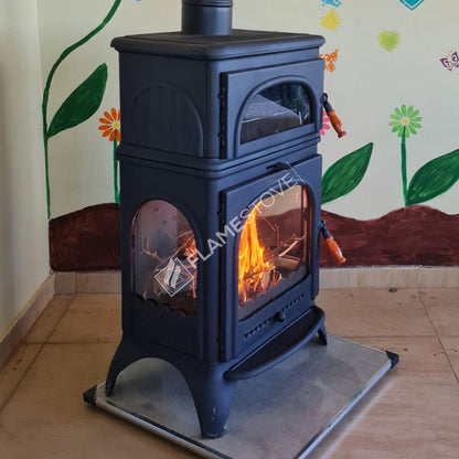 Soba Lux FS-024 Modena - Putere 18.33 kW, Geam Schott Robax, Eficiență Ridicată pentru Lemn și Cărbune