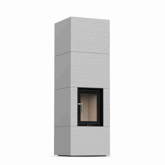 BLOX 50 – șemineu modular 12–24 kW + mânere negre + protecție spate