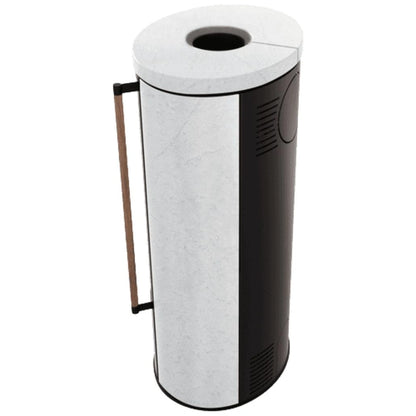 Soba Erik 5.5kW ceramica White Natural - maner lemn - samota neagra