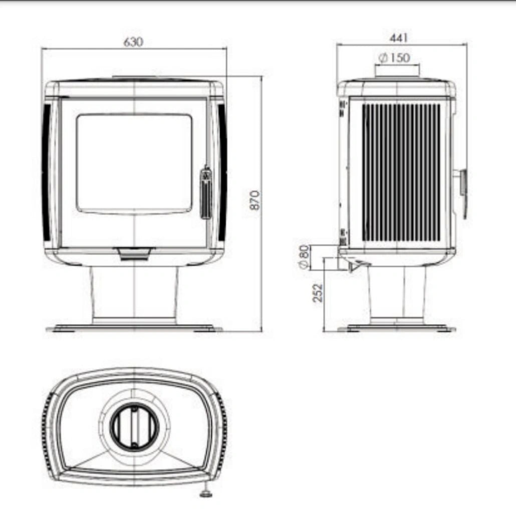 Sobă de fontă ROBERTO - 8.6kW