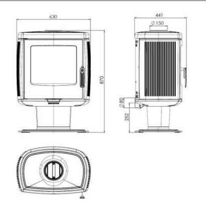 Sobă de fontă ROBERTO - 8.6kW