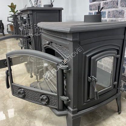Sirius FS-015YK - Soba de Fontă Ultra 4 Fețe, 9 kW, Sticlă Schott Robax, Eco Design