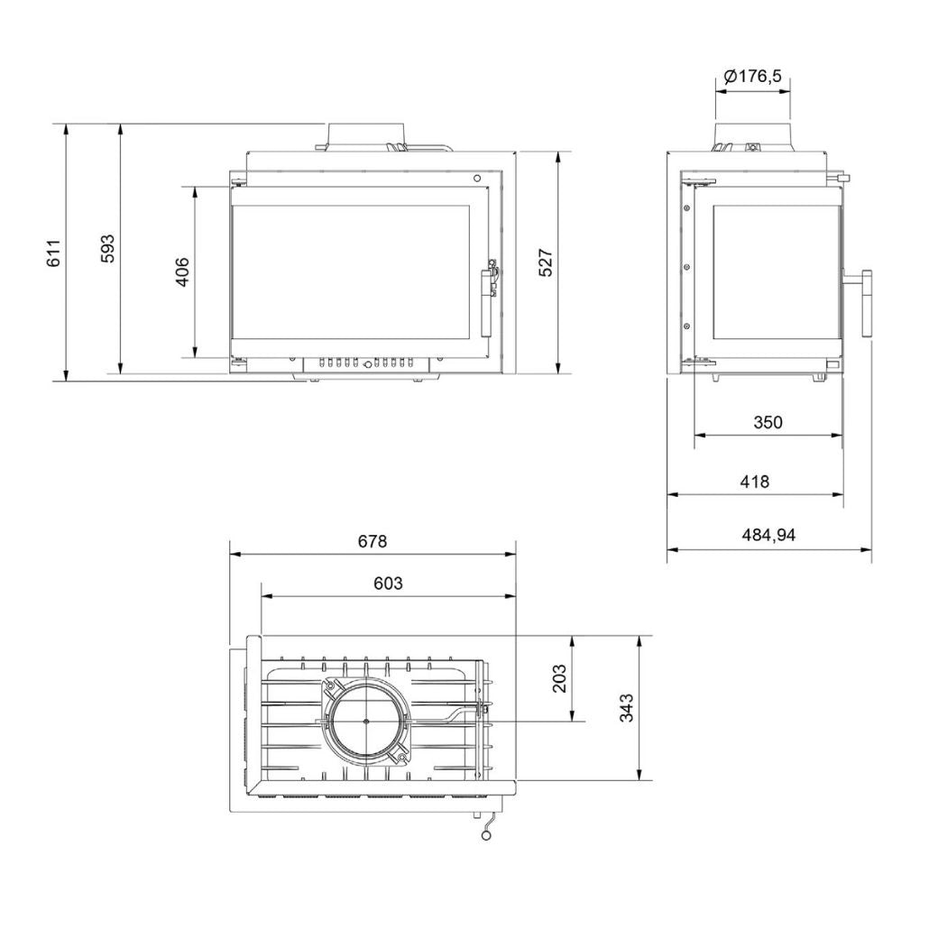 Focar fonta Bergen 8-11kW - 81% - Sticla Stanga