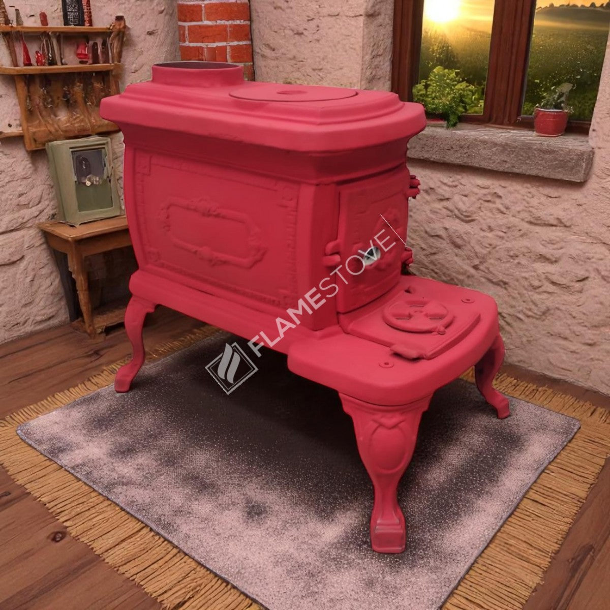 FS-059K: Șemineu Francez Nostalgic din Fontă - Încălzire Eficientă și Design Clasic