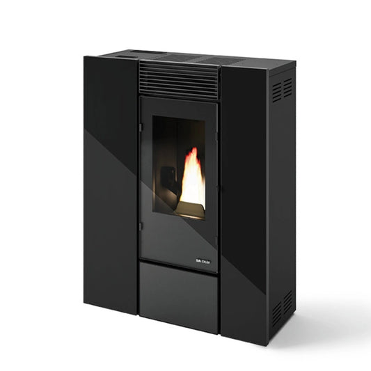 Sobă Peleți 4.4-11 KW - DENISE SLIM NEGRU - 2 Ventilatoare