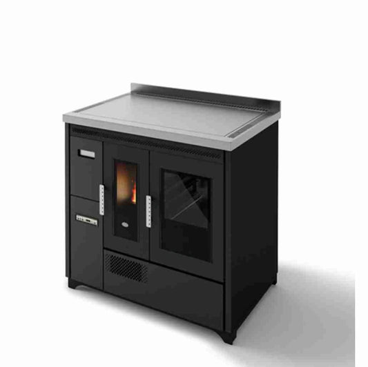 SOBA  DE GATIT PE PELETI ENRICA 9.3KW - NEGRU