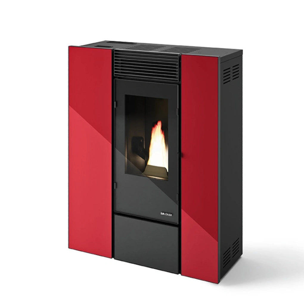 SOBA PELETI 4.4-11 KW - DENISE SLIM ROSU - 2 Ventilatoare