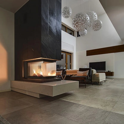 Focar semineu nbu 49 68 trei laturi sticla deschidere verticala