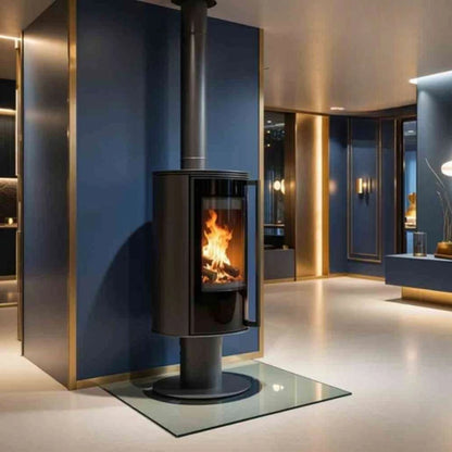 Soba rotativa otel Erik N 5.5 kW - Samota neagra - 360*