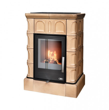 Soba pe lemn cahle teracota Plintă placată cu gresie ABX - Britania KP