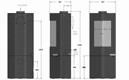 Soba fonta 240kg - Moai 8-12kW - Premium + sticla etansa fara inbinare