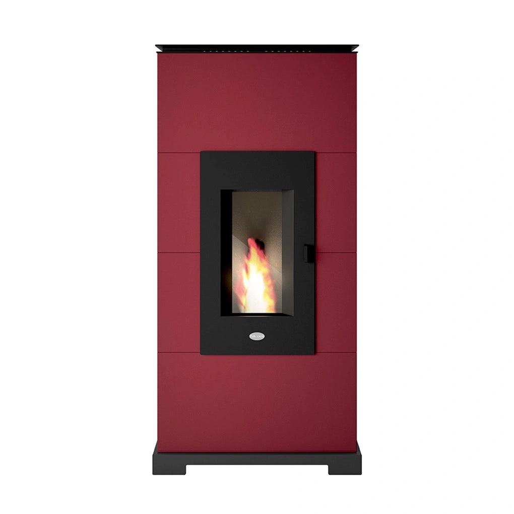 SOBA PELETI CU ACUMULARE 4.5-11 KW - MAURA ROSU CONVECTIE NATURALA