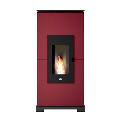 SOBA PELETI CU ACUMULARE 4.5-11 KW - MAURA ROSU CONVECTIE NATURALA