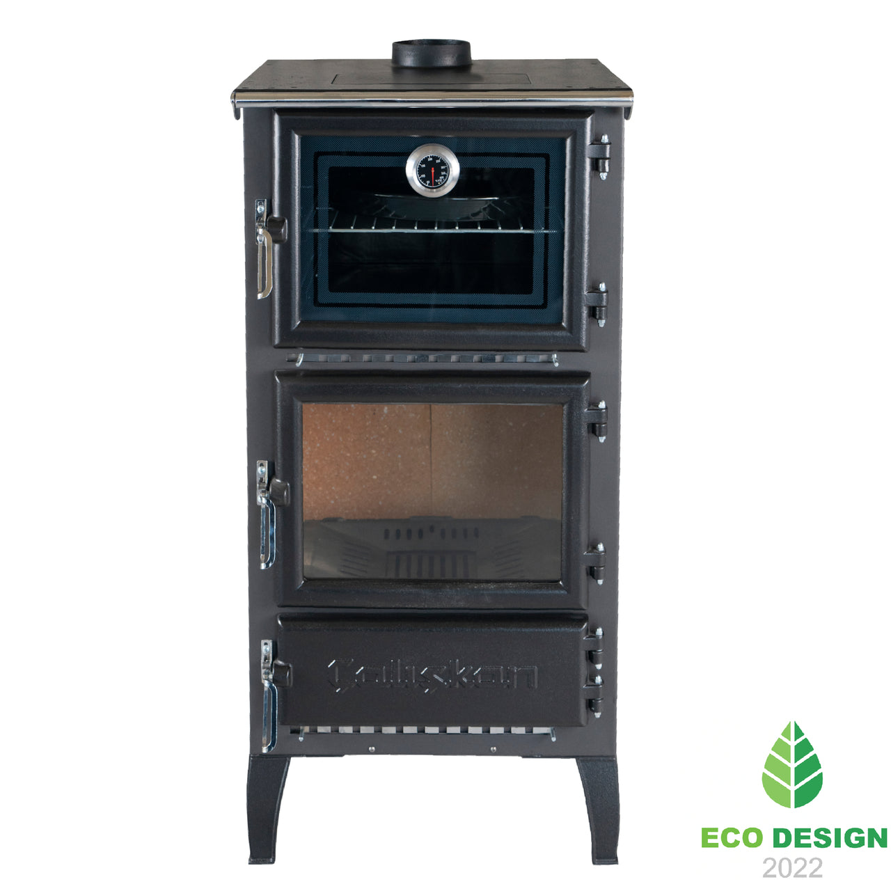306 Central Heating Stove with Oven - High Power (12.870 kW) and Durable Cast Iron Construction