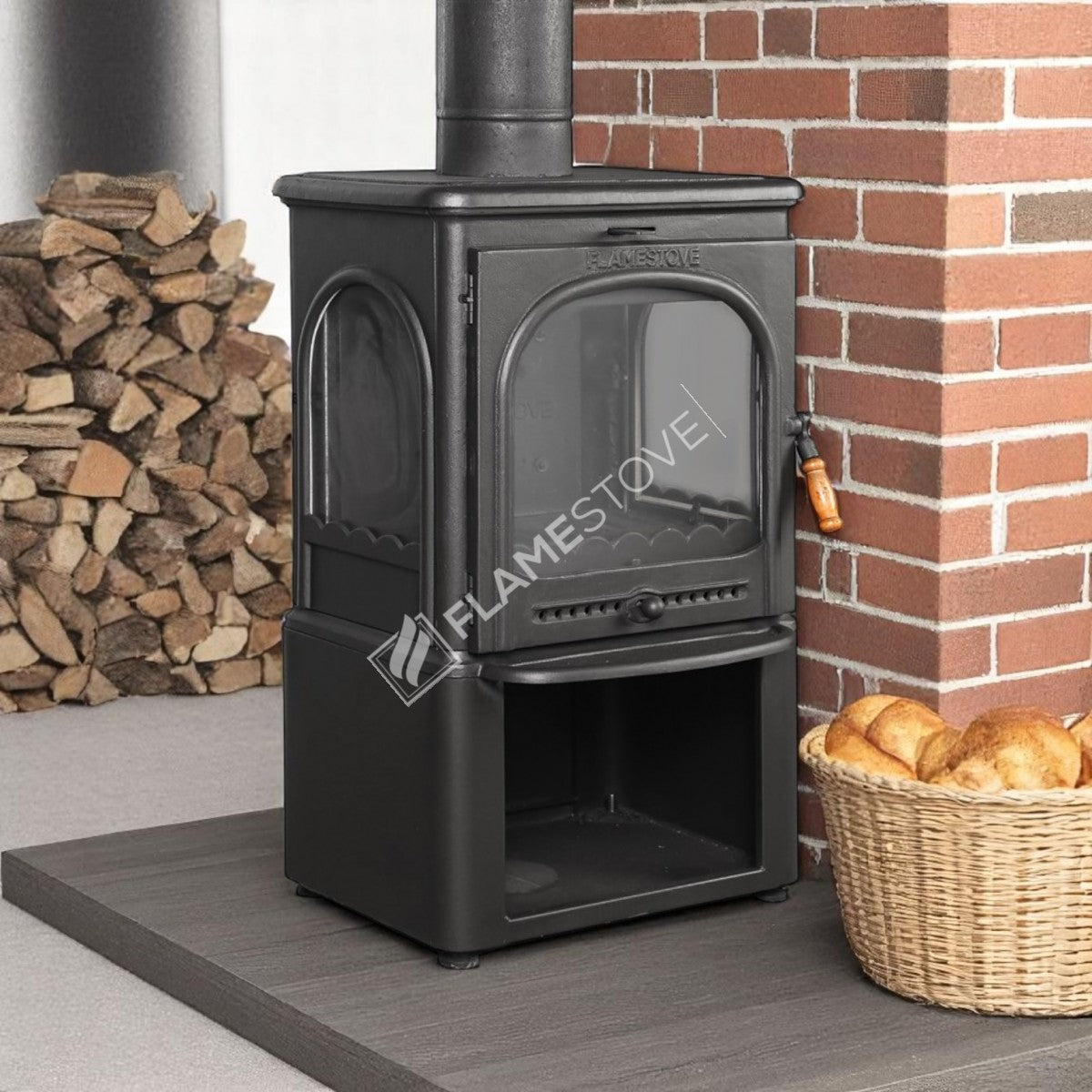 Sobă Lux Style Modena FS-022ST: Eficiență Ridicată cu Sticlă Schott Robax și Design Elegant