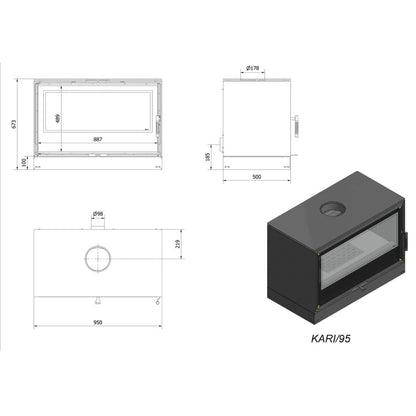 Soba otel Kari 95 - 14 KW - Samota neagra