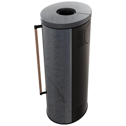 Sobă Erik 5.5kW ceramică Grafite Satin - mâner lemn - samota neagra