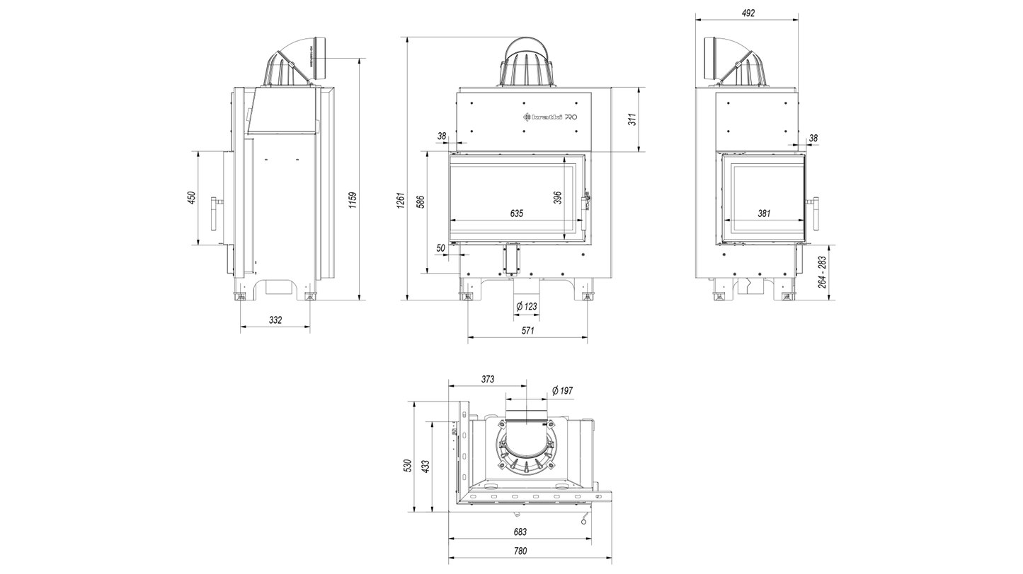 MBM100 Sticla Stanga Samota Neagra